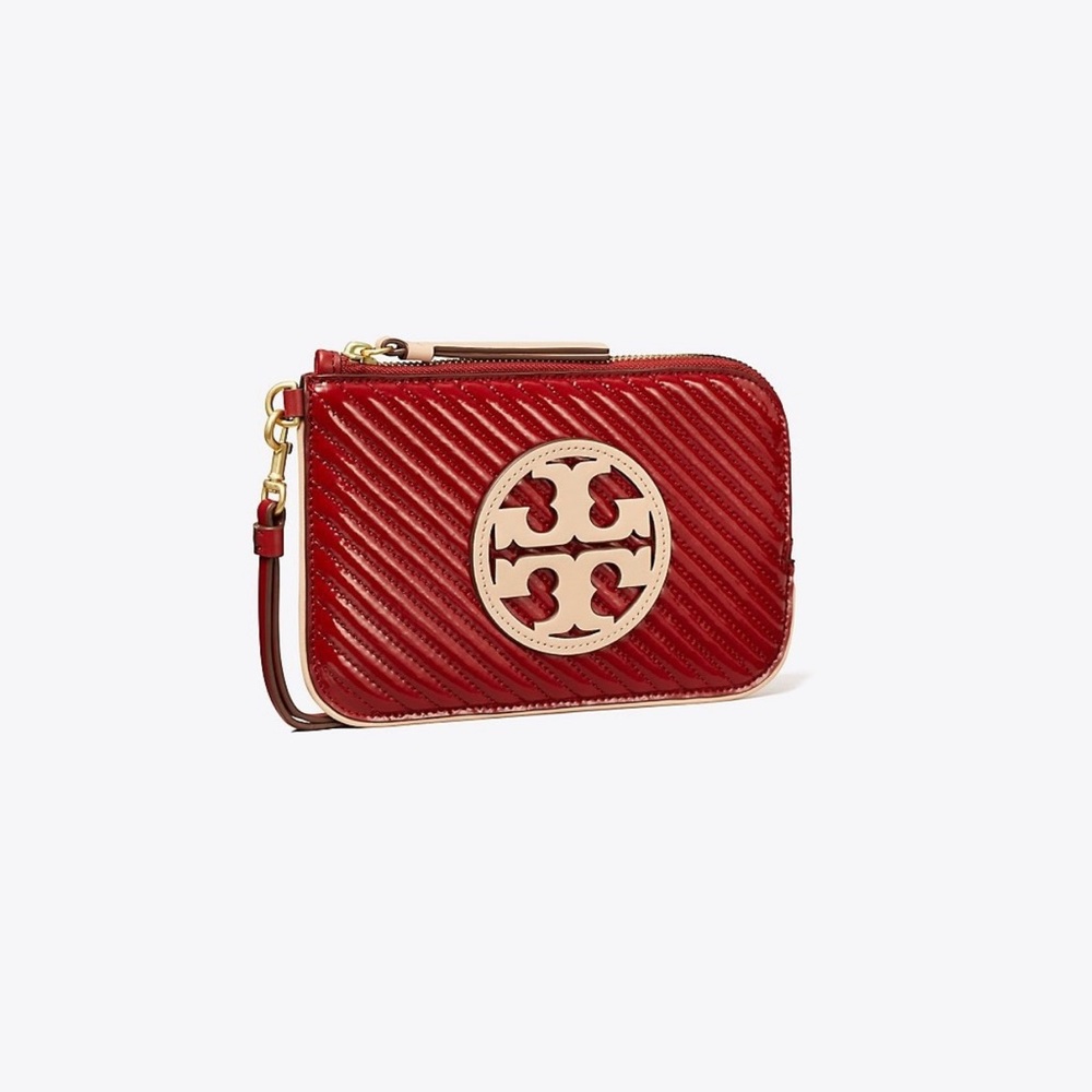 Tory Burch Red Chevron Quilted Clutch
